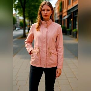 Keneth Too Pink Light Weight Zippered Front Jacket Pretty Med